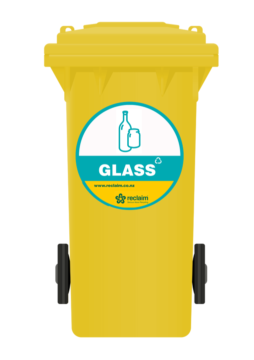 240L glass recycle Wheelie Bin