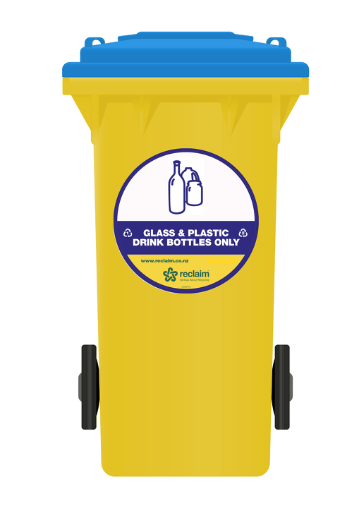 240L plastic recycle wheelie bin