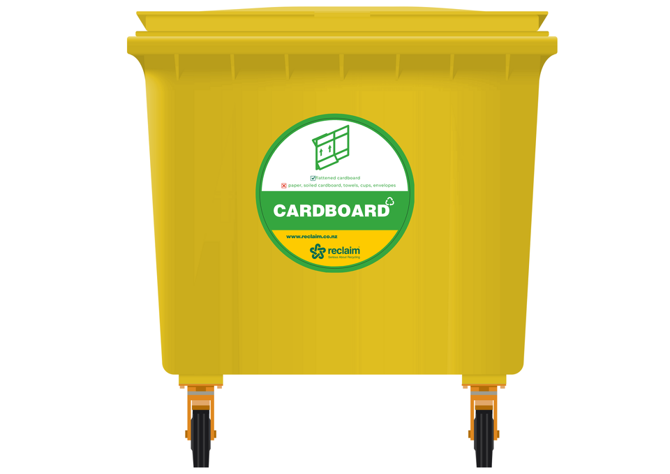 1100L cardboard recycling wheelie bin